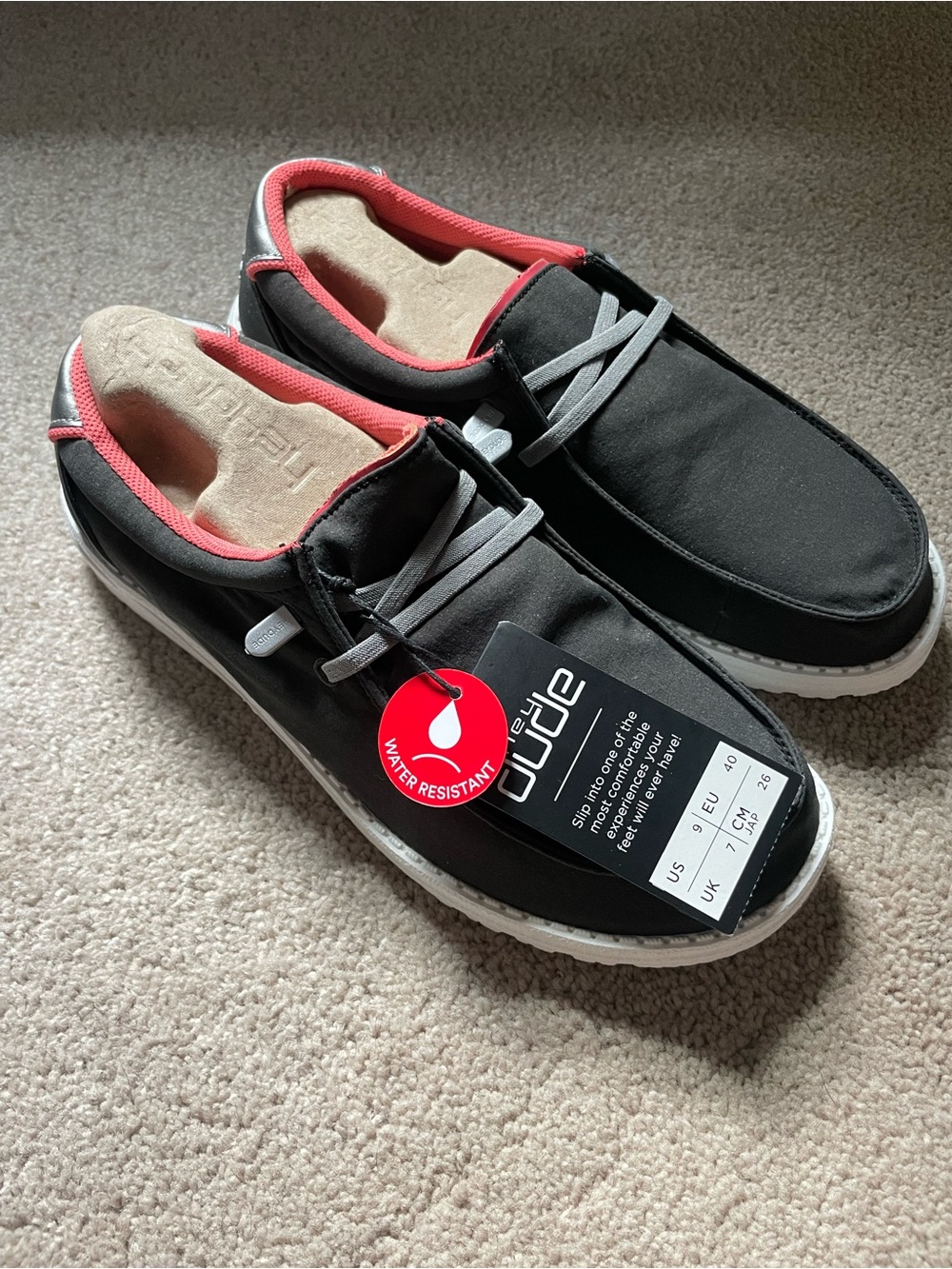 Hey Dude Black Slip-On Shoes women’s 9